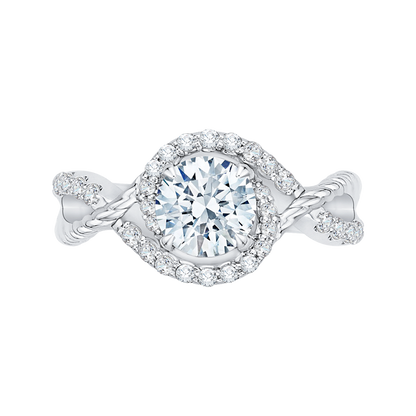 Round Diamond Engagement Ring in 14K White Gold (Semi-Mount)