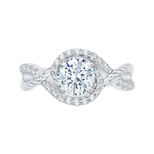 Round Diamond Engagement Ring in 14K White Gold (Semi-Mount)