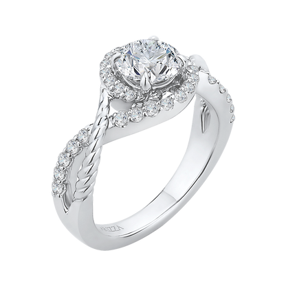 Round Diamond Engagement Ring in 14K White Gold (Semi-Mount)