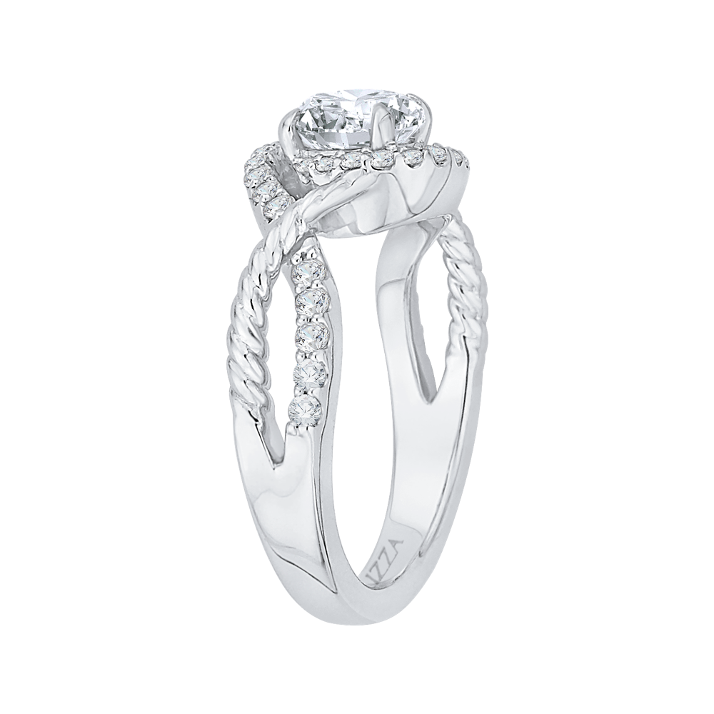 Round Diamond Engagement Ring in 14K White Gold (Semi-Mount)