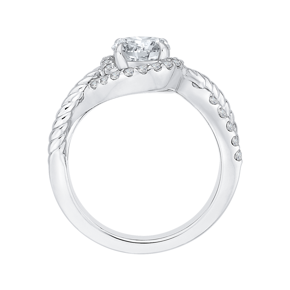 Round Diamond Engagement Ring in 14K White Gold (Semi-Mount)