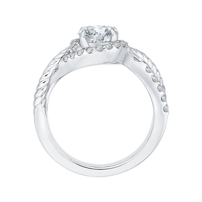 Round Diamond Engagement Ring in 14K White Gold (Semi-Mount)