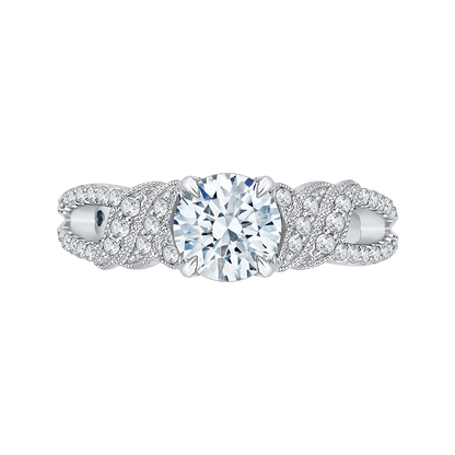 Round Diamond Engagement Ring in 14K White Gold (Semi-Mount)