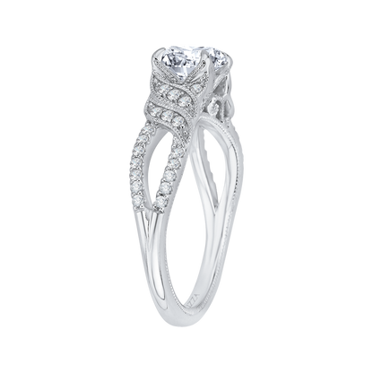 Round Diamond Engagement Ring in 14K White Gold (Semi-Mount)