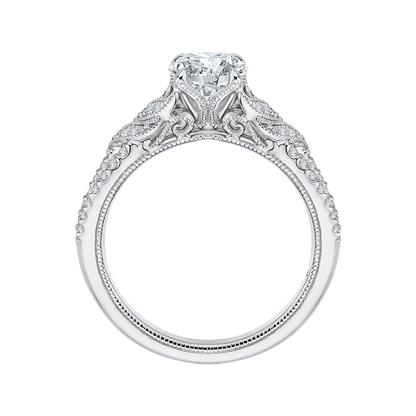 Round Diamond Engagement Ring in 14K White Gold (Semi-Mount)