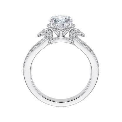 Split Shank Round Diamond Engagement Ring in 14K White Gold (Semi-Mount)