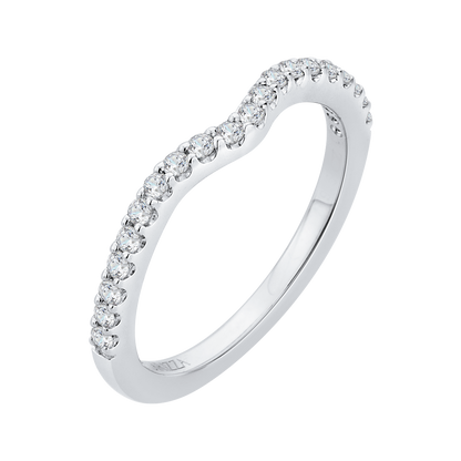 Round Diamond Wedding Band in 14K White Gold