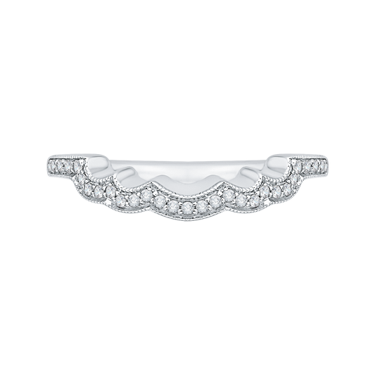 Round Diamond Half-Eternity Wedding Band in 14K White Gold