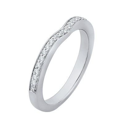 Half-Eternity Round Diamond Wedding Band in 14K White Gold