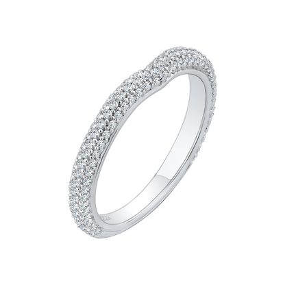 Round Diamond Wedding Band in 14K White Gold
