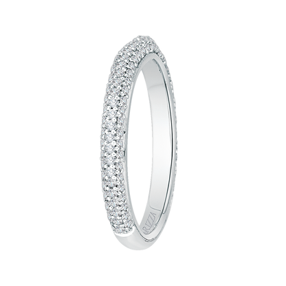 Round Diamond Wedding Band in 14K White Gold