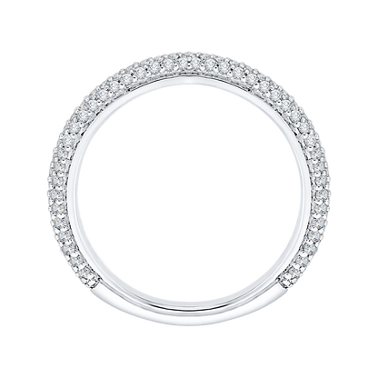 Round Diamond Wedding Band in 14K White Gold