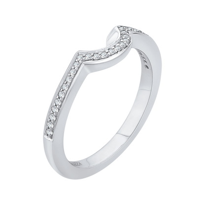 Round Diamond Wedding Band in 14K White Gold