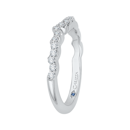 Round Diamond Half-Eternity Wedding Band in 14K White Gold