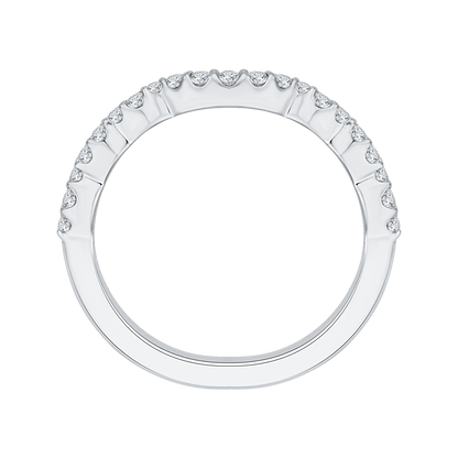 Round Diamond Half-Eternity Wedding Band in 14K White Gold
