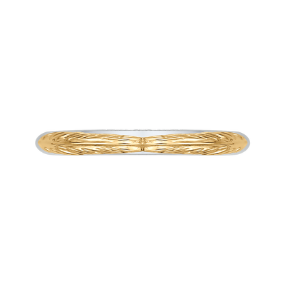 Plain Wedding Band in 14K Two Tone Gold