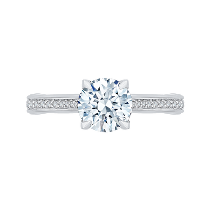 Round Diamond Engagement Ring in 14K White Gold (Semi-Mount)