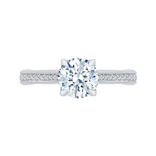 Round Diamond Engagement Ring in 14K White Gold (Semi-Mount)