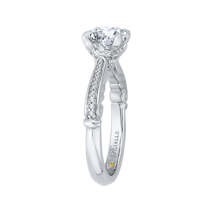 Round Diamond Engagement Ring in 14K White Gold (Semi-Mount)