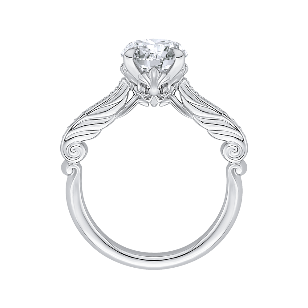 Round Diamond Engagement Ring in 14K White Gold (Semi-Mount)