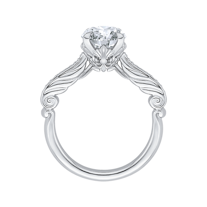 Round Diamond Engagement Ring in 14K White Gold (Semi-Mount)