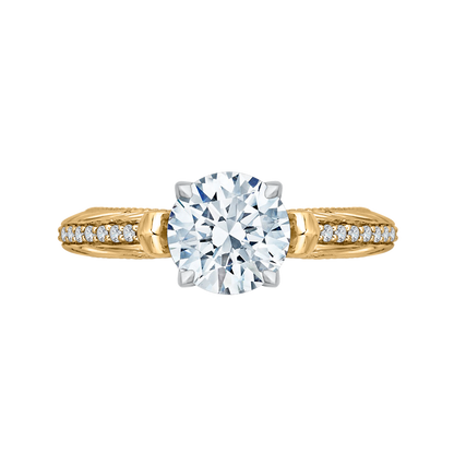 Round Diamond Engagement Ring in 14K Two Tone Gold (Semi-Mount)