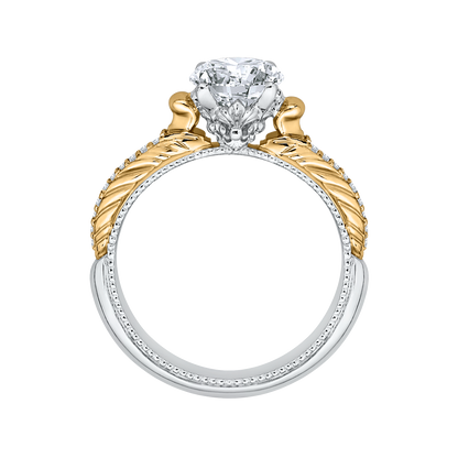 Round Diamond Engagement Ring in 14K Two Tone Gold (Semi-Mount)