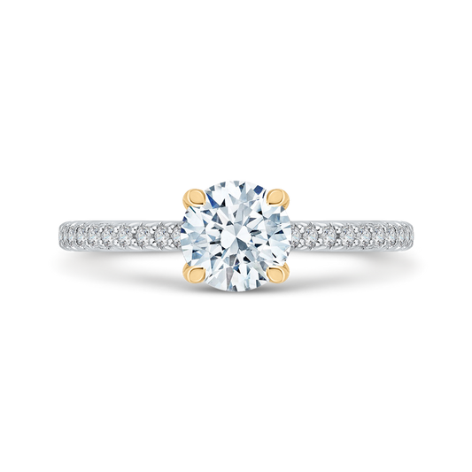 Round Diamond Engagement Ring in 14K Two Tone Gold (Semi-Mount)