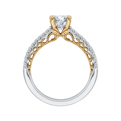 Round Diamond Engagement Ring in 14K Two Tone Gold (Semi-Mount)