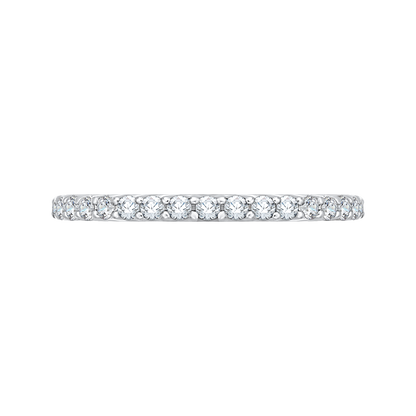 Round Diamond Wedding Band in 14K White Gold