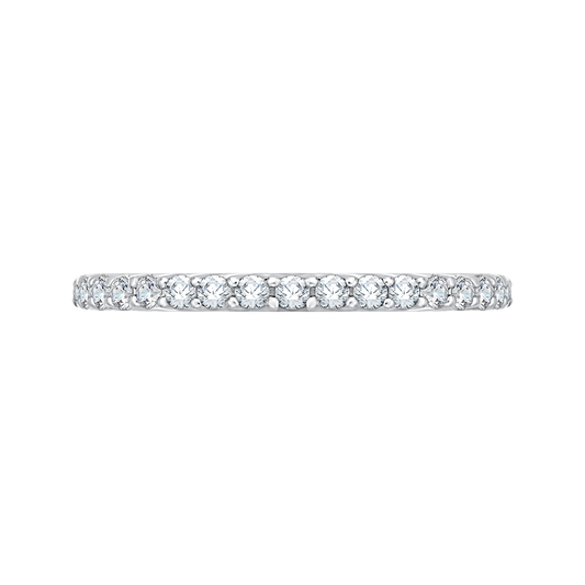 Round Diamond Wedding Band in 14K White Gold