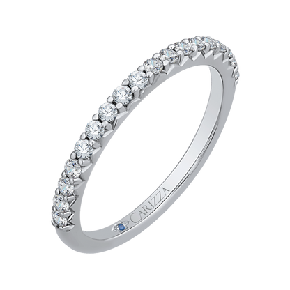 Round Diamond Wedding Band in 14K White Gold