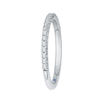 Round Diamond Wedding Band in 14K White Gold