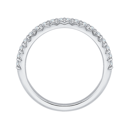 Round Diamond Wedding Band in 14K White Gold