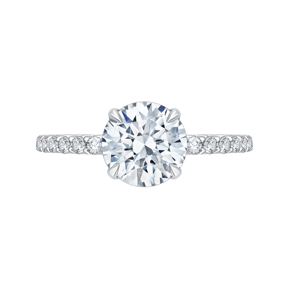 Round Diamond Engagement Ring in 14K White Gold (Semi-Mount)