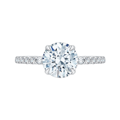 Round Diamond Engagement Ring in 14K White Gold (Semi-Mount)