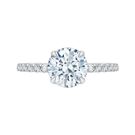 Round Diamond Engagement Ring in 14K White Gold (Semi-Mount)