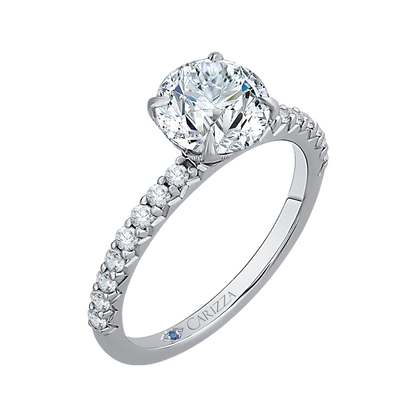 Round Diamond Engagement Ring in 14K White Gold (Semi-Mount)