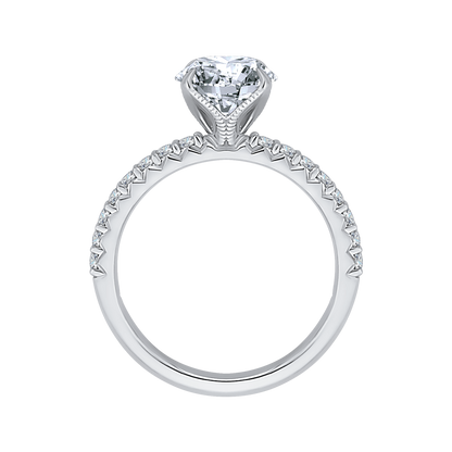 Round Diamond Engagement Ring in 14K White Gold (Semi-Mount)