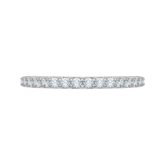 Round Diamond Wedding Band in 14K White Gold