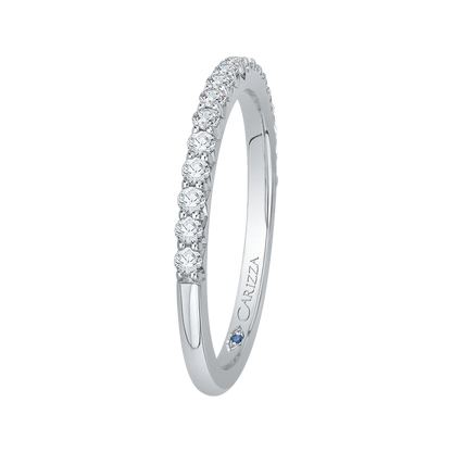 Round Diamond Wedding Band in 14K White Gold
