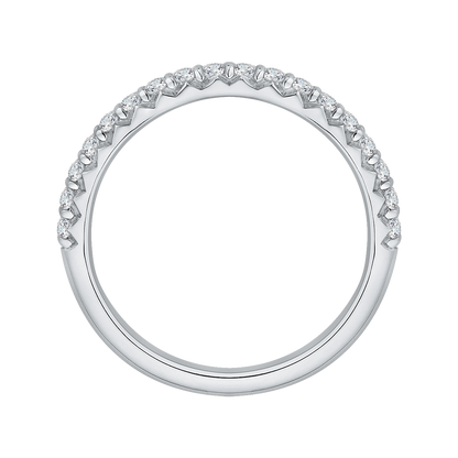 Round Diamond Wedding Band in 14K White Gold