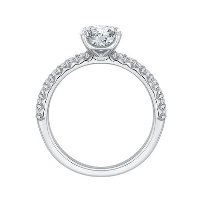 14K White Gold Round Diamond Engagement Ring (Semi-Mount)