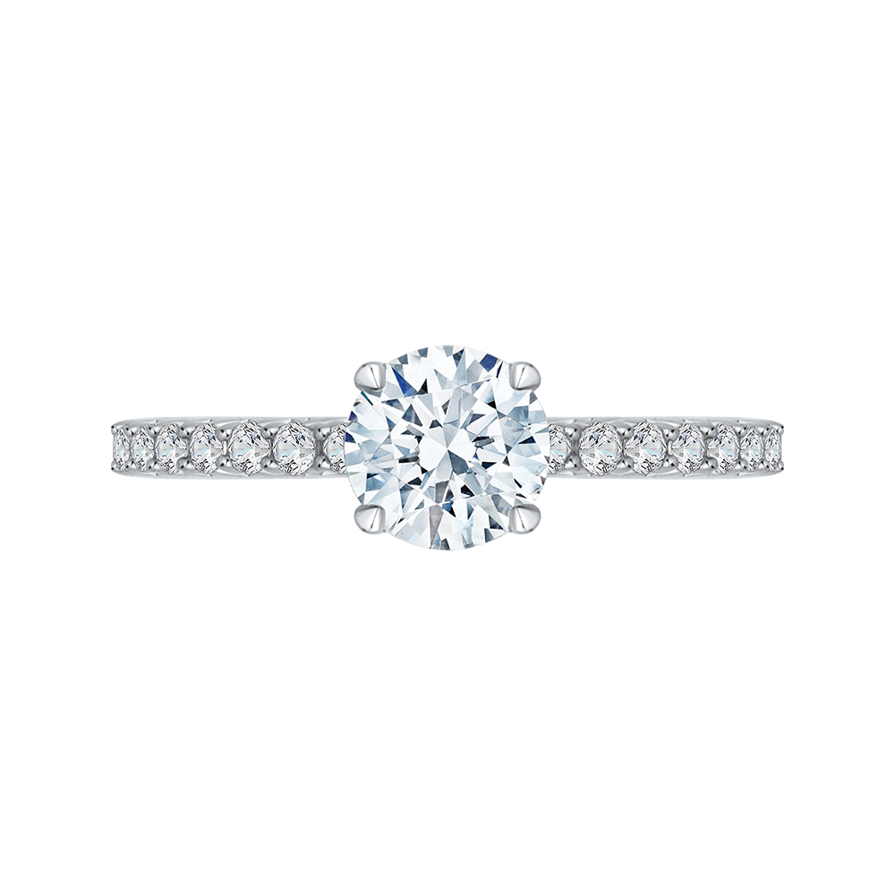 Round Diamond Engagement Ring in 14K White Gold (Semi-Mount)