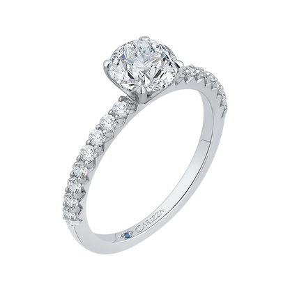 Round Diamond Engagement Ring in 14K White Gold (Semi-Mount)