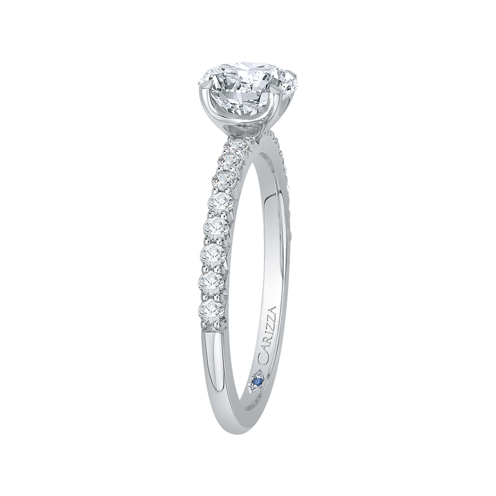 Round Diamond Engagement Ring in 14K White Gold (Semi-Mount)