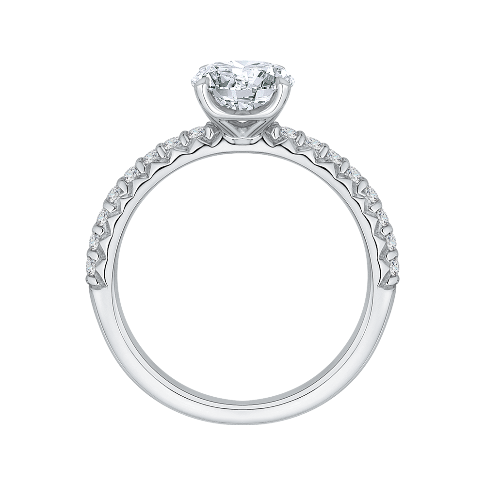 Round Diamond Engagement Ring in 14K White Gold (Semi-Mount)