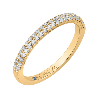 Round Diamond Half-Eternity Wedding Band in 14K Yellow Gold