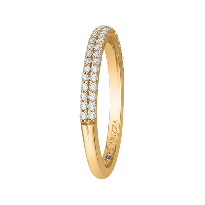 Round Diamond Half-Eternity Wedding Band in 14K Yellow Gold