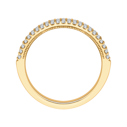 Round Diamond Half-Eternity Wedding Band in 14K Yellow Gold